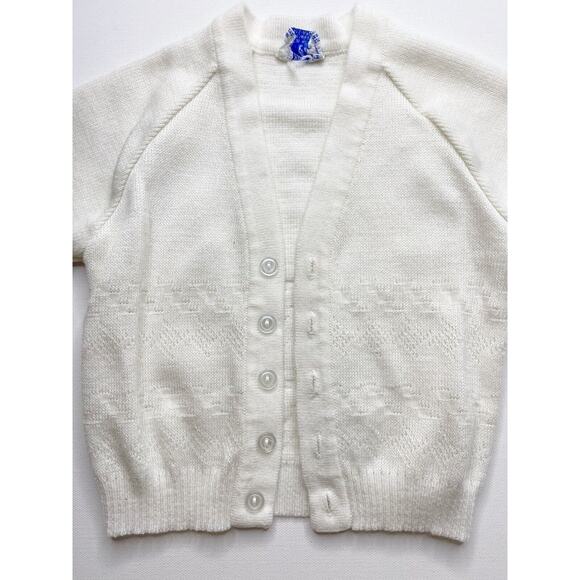 Julius Berger Ivory Crochet Long Sleeve Cardigan Sweater - Toddler Vintage - Picture 4 of 8
